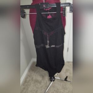 Charlotte Russe Black Mesh Detail Bodysuit